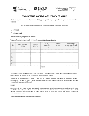 Poland De Minimis Aid Declaration Form