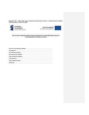 Poland PO WER Grant Application Evaluation Form