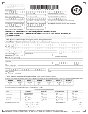 Polish Police Group Insurance Declaration Form