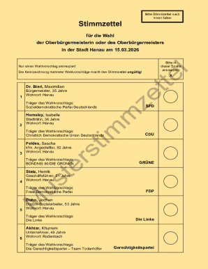 Hanau Mayor Election Ballot 2026