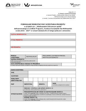 Wielkopolskie Telecentrum Opieki Recruitment Form