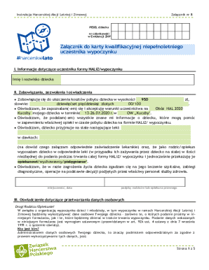 Harcerstwo Polski Summer Camp Consent Form