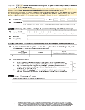 Polish Matura Retake Declaration Form