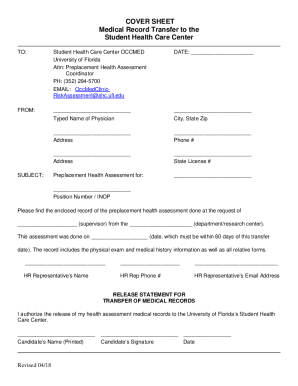 Medical Record Transfer Form