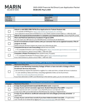 2025-2026 Financial Aid Direct Loan Application