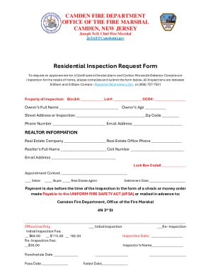 Residential Inspection Request Form