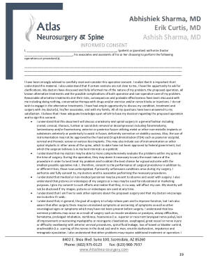 Informed Consent for Spinal Surgery