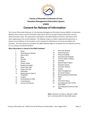 Riverside County HMIS Consent Form