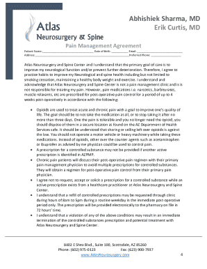 Pain Management Agreement