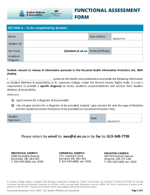 Functional Assessment Form