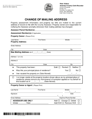 Change of Mailing Address Form
