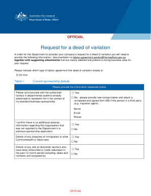 Request for Deed of Variation