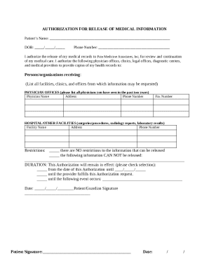 Authorization for Release of Medical Information