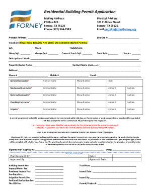 Residential Building Permit Application