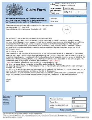 UK N1 Claim Form