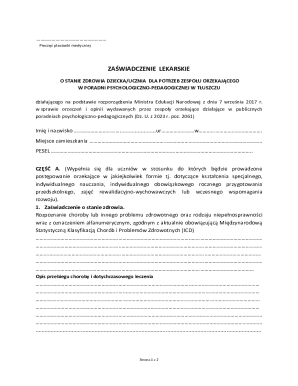 Medical Certificate for Child Health Status