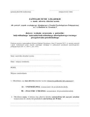 Medical Certificate for Educational Needs