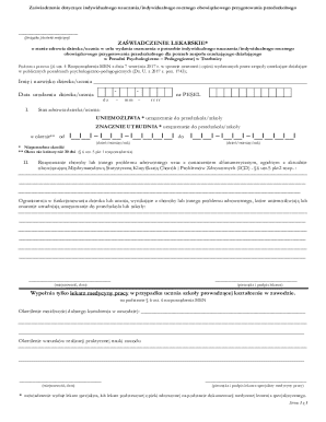 Medical Certificate for Individual Education