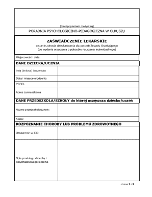 Medical Certificate for Individual Education