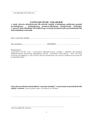 Medical Certificate for Educational Needs