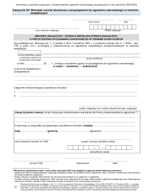 Poland Vocational Exam Application Form