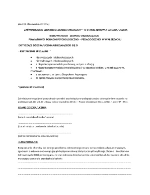 Medical Certificate for Special Education