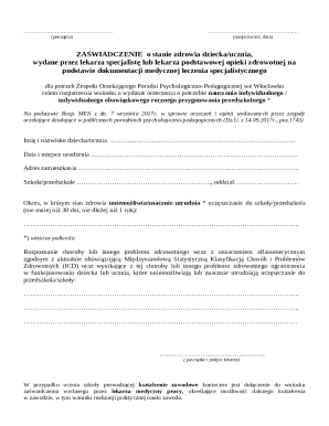 Health Certificate for Individual Education