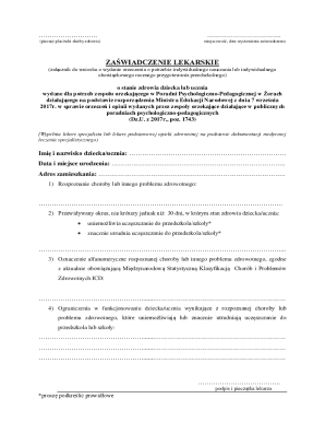 Medical Certificate for Individual Education