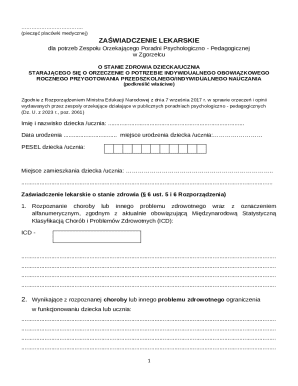 Medical Certificate for Educational Needs