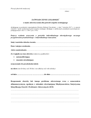 Medical Certificate for School Attendance
