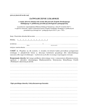 Medical Certificate for Educational Needs