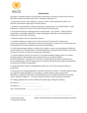 Polish Camp Health Declaration Form