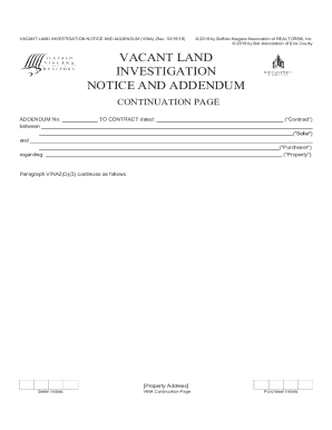 Vacant Land Investigation Notice and Addendum