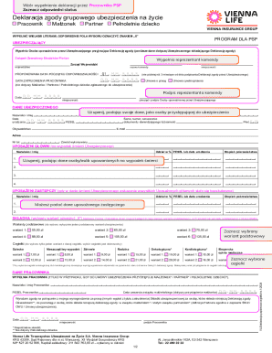 Polish Group Life Insurance Declaration Form