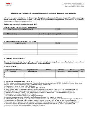 Group Accident Insurance Consent Form