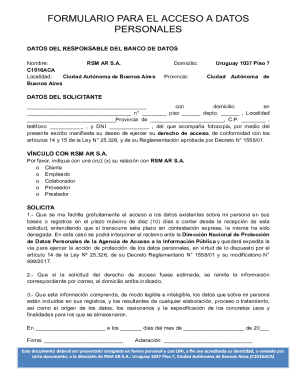 Argentina Personal Data Access Form