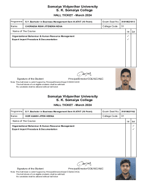 Hall Ticket - March 2024