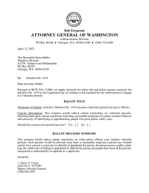 Washington Initiative 1474 Ballot Measure