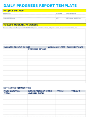Daily Progress Report Template