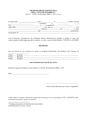 Italian Declaration of Substitution of Notoriety