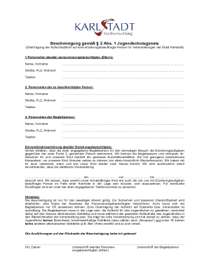 German Youth Supervision Transfer Form