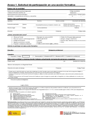 Catalonia Training Participation Request Form