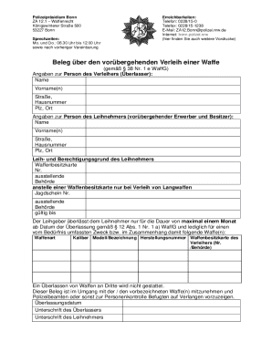 German Firearm Lease Agreement