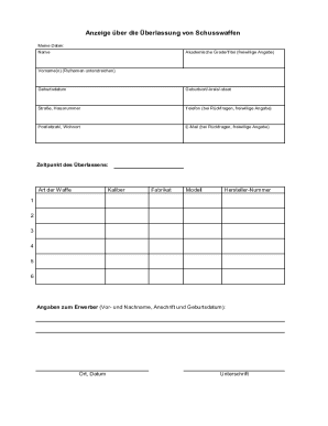 German Firearm Transfer Notice