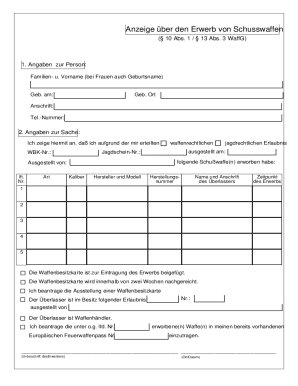 German Firearm Acquisition Notice