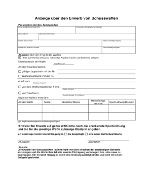 German Firearm Acquisition Notice