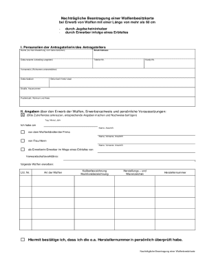 German Firearm License Application