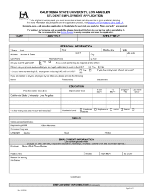 California State University Student Employment Application