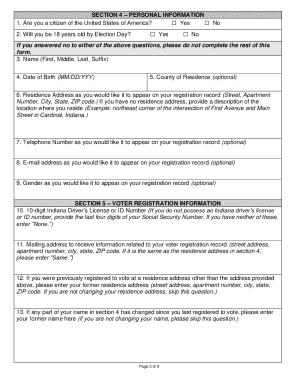 Indiana Voter Registration and Absentee Ballot Application