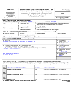 Form 5500 Annual Return/Report of Employee Benefit Plan
